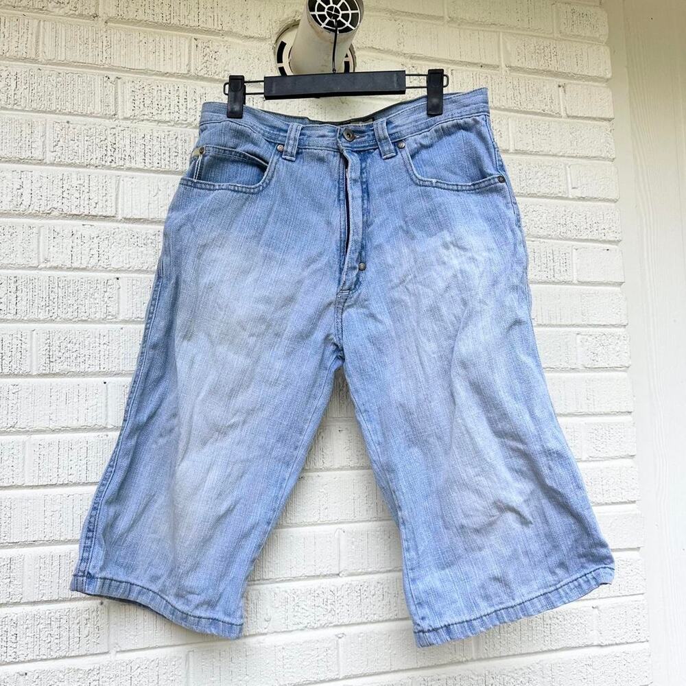 Southpole Vintage Y2K Light Washed Long Denim Shorts / Jorts